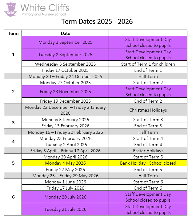 Term dates 2025 2026