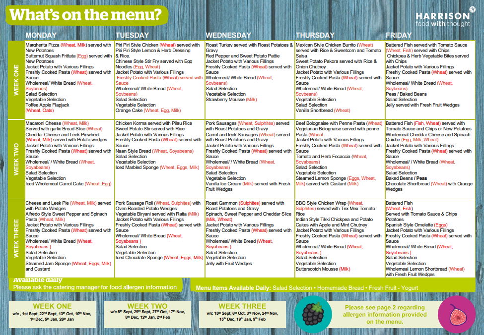 Autumn Menu 2025