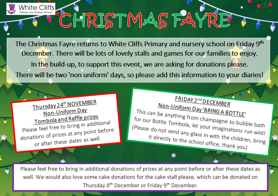 Christmas Fayre donations